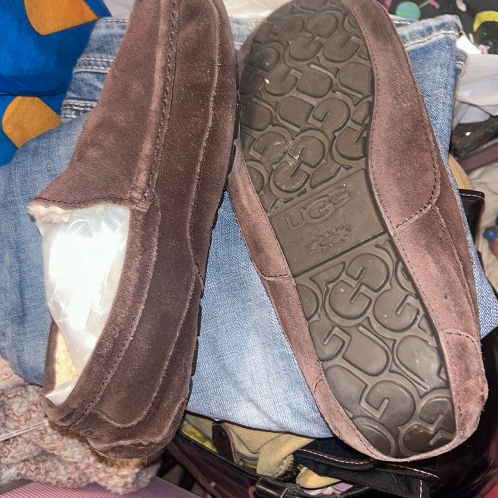 Men’s UGG Ascot slippers with hard rubber bottoms (inside outside use)